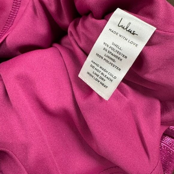 NWT Lulus Stay Sassy Metallic Magenta Cutout Bodycon Mini Dress (size S) - Picture 9 of 10
